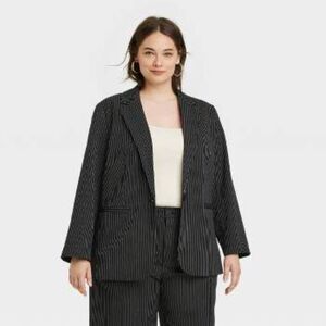 NWT A New Day Women's Pin Striped Oversized Black & White Blazer sz M
